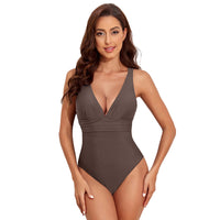 Women's Minimalist And Versatile Cross Shoulder One-piece Swimsuit