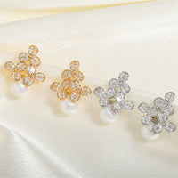 High-grade Micro-inlaid Flower Pearl Earrings