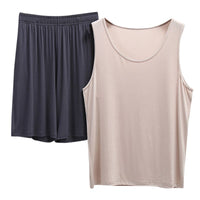 Men's Pajamas Vest Sleeveless Shorts Home Wear