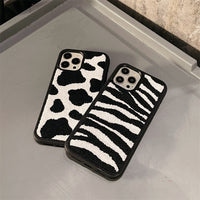 Japanese And Korean Cow Strip Mobile Phone Case