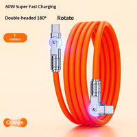 Gaming Dual-bend Rotating PD Fast-charging Data Cable