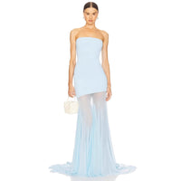 Womens Strapless Dress Figure-hugging And Sexy Made Of Mesh Fabric