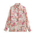 Women's Casual All-match Flower Print Shirt