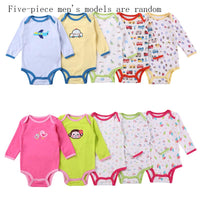 Long-sleeved Baby Cotton Bag Fart Clothes Five-piece One-piece