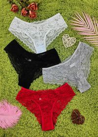 Sexy Lace Panties With A Unique Hollowed-out Floral Design