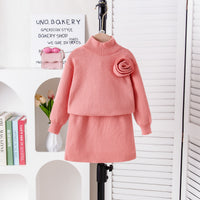 Flower Pattern Long Sleeve Comfortable High-neck Set