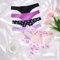 Butterfly Print Plus Size Ice Silk Seamless Invisible Lady