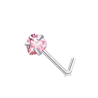 Peach Heart Butterfly With Zircon Stainless Steel Piercing Nose Ring