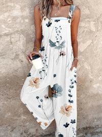 Women's Vintage Print Loose Sleeveless Jumpsuit