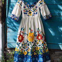 European And American Women's V-Neck Maxi Dress