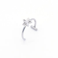 Stainless Steel Bar Heart Cross Lip Ring