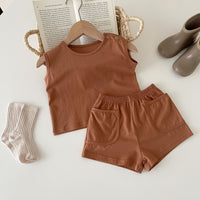 Ins Simple Vest Two-piece Set Infant Nordic Style Sports