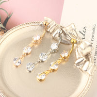European And American Fashion Pendant Love Heart Zircon Belly Button Ring