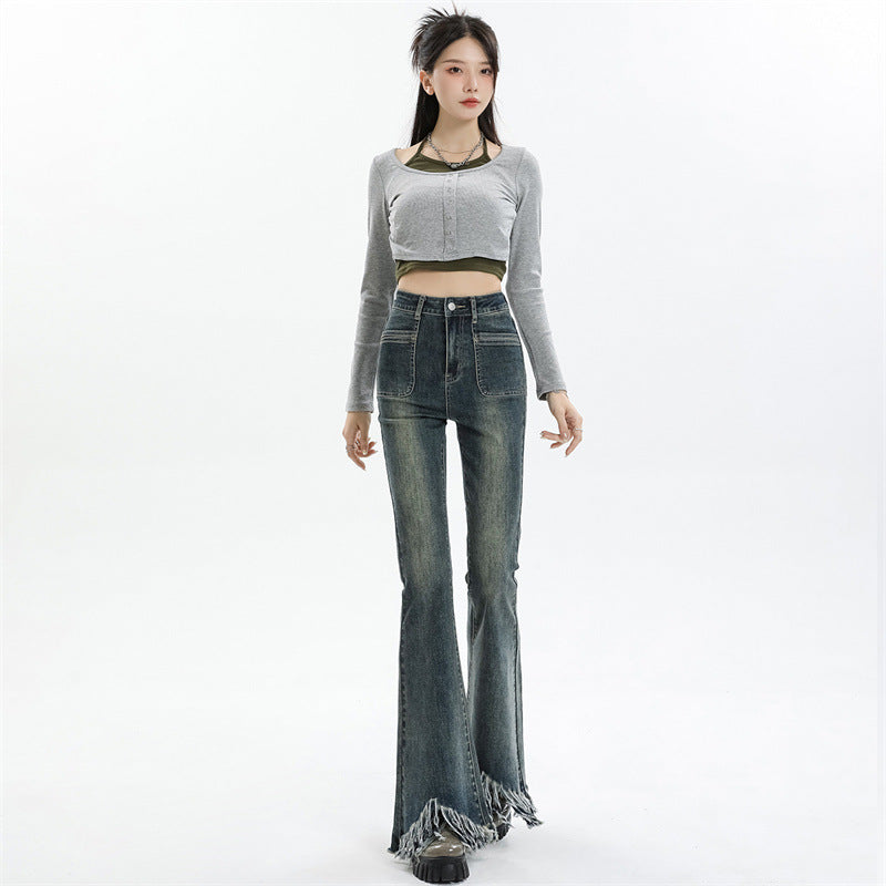 Women's Retro High-elastic Skinny Jeans