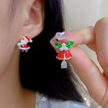 Christmas Copper Santa Bell Earrings