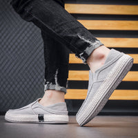 Linen Cloth Slip-on Lofter Casual Canvas Summer Stirrup Heel Men's Shoes