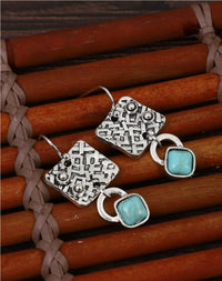 Geometric Enamel Long-rod Earrings European And American Style