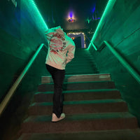 Printed Skull Hot Rhinestone Loose Hooded Sweatshirt