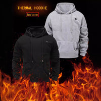 Mens Winter Fleece-Heated Hoodie With Built-In Heating Features