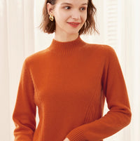 Thick, High-neck Cashmere Sweater For Women, Pure Cashmere Pullover Base Layer Knit Sweater