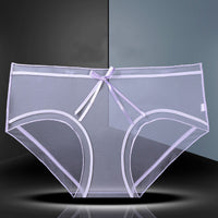 Full Transparent Panties Women's Mesh Lace Mid-waist Large Size