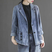 Autumn New Patchwork Pocket Loose Retro Long Sleeve Top