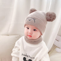 Thickened Warm Woolen Yarn Letter Bib Knitted Hat Suit