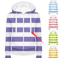 Loose Hooded Stripes Long-sleeve Zipper Sweatshirt Cardigan