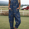 3D Digital Printing Women's Fashion Floral Jumpsuit With Pockets