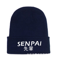 Senpai Letter Embroidery Winter Warm Knitted Hat