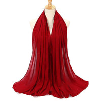 Natural Wrinkle Monochrome Chiffon Scarf Breathable Pleated Women's Toe Cap Scarf