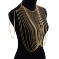 Simple And Fashionable Golden Multi-chain Chest Chain