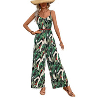 Womens Flowy High-end Printed Cami Jumpsuit
