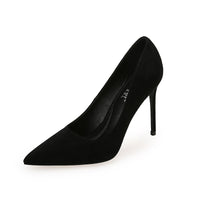 New Single Layer Shoes Women's Fashion Pointed Stiletto Heels Temperament Pure Color Business Ol Women's Shoes