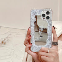 White Rose Mirror Mobile Phone Case Women's