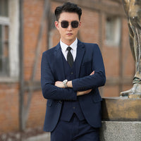 Korean-style Casual Blazer Suit Jacket Three-piece Set