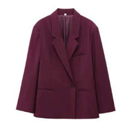 Double Breasted Loose-fitting Casual Suit Coat