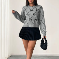 Knitted Sweater Women's Bow Decorative Pullover Sweater