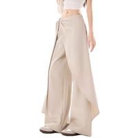Irregular Ribbon High-Waist Wide-Leg Pants Womens