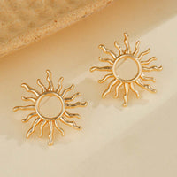 Hot Selling Sunflower Stud Earrings  Stylish High-End Eco-Friendly Alloy Earrings  Cross-Border Personalized Creative Exaggerated Jewelry