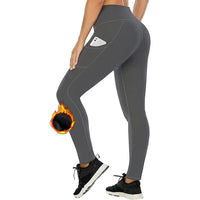 Women's Cropped High Waist Velvet Padded Thick Leggings Tight Sports Hip Raise Yoga Pants