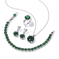 Geometric Round Earrings Ring Bracelet Necklace Ornament Suit