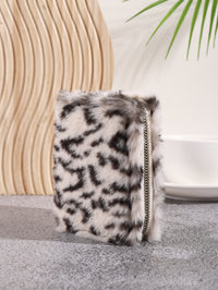 Plush Coin Purse Fashionable Niche Design Simple And Fluffy With Leopard-Print Card Holder