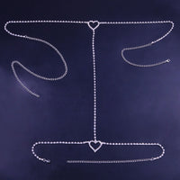 Simple Full Diamond Love Leg Chain Waist Chain