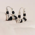 European And American Niche Retro Black Enamel Trapezoid Ear Clips