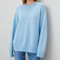 Loose Round Neck Solid Color Long-sleeved Thickened Sweater