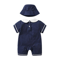 Summer College Style Jumpsuit Short Sleeve Rompers