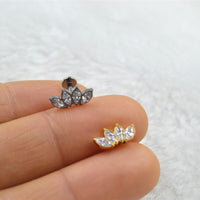 Titanium Alloy Puncture Diamond Inlaid Crown Solder Ball Labret