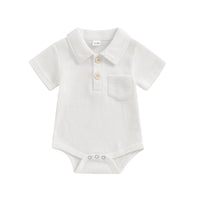 Baby Fashion Casual Solid Color Waffle Jumpsuit