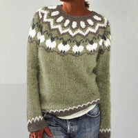 Round Neck Multicolor Loose Fashion Sweater Women